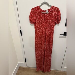 Red floral jumpsuit from Francesca’s!!